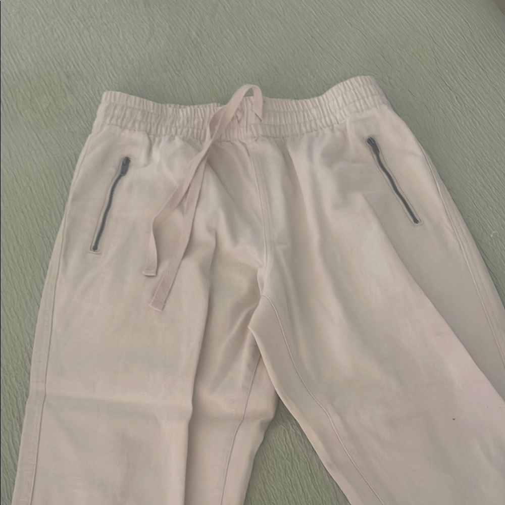 Cream Jogger Pants with Drawstring